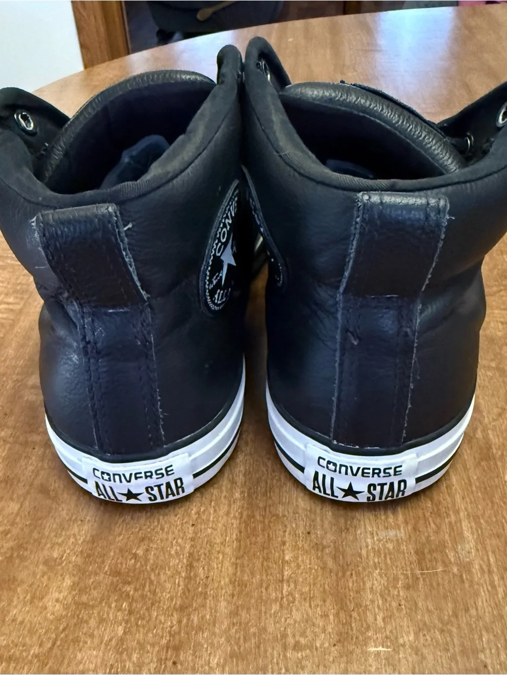 Converse Men’s Black Leather Sneakers - Picture 4 of 6